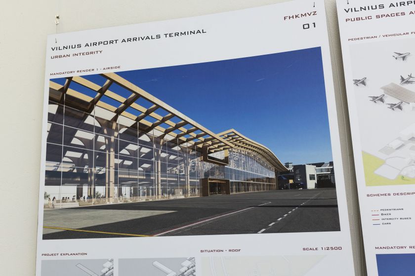 Būsimo Vilniaus oro uosto atvykimo terminalo architektūrinės idėjos pristatomos viešai