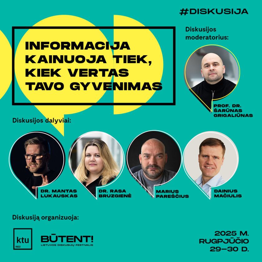 Nuo „Titaniko“ iki „Black Mirror“: KTU diskusijos festivalyje „Būtent!“