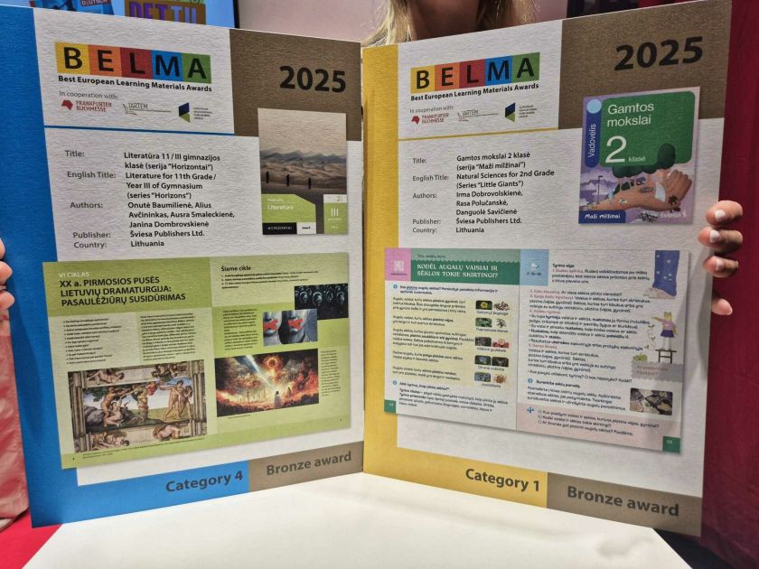 Leidyklos „Šviesa“ vadovėliai pelnė prestižinius mokomosios literatūros „Oskarus“